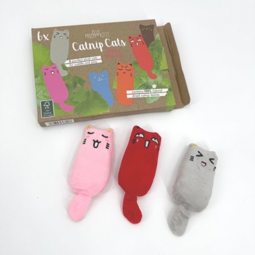 Pretty Kitty Catnip Cats 3-piece Plush Pillow Set Cat Toys
